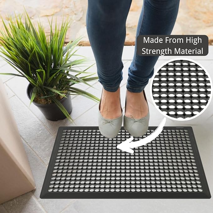 BESEA 2Pack Rubber Floor Mats 36 x 60 Inch – Heavy Duty Outdoor Door Mats - Image 3