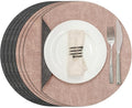 Myir JUN Round Placemats Dual Sided, Faux Leather Place Mats Set of 4 Indoor by MyirJUN