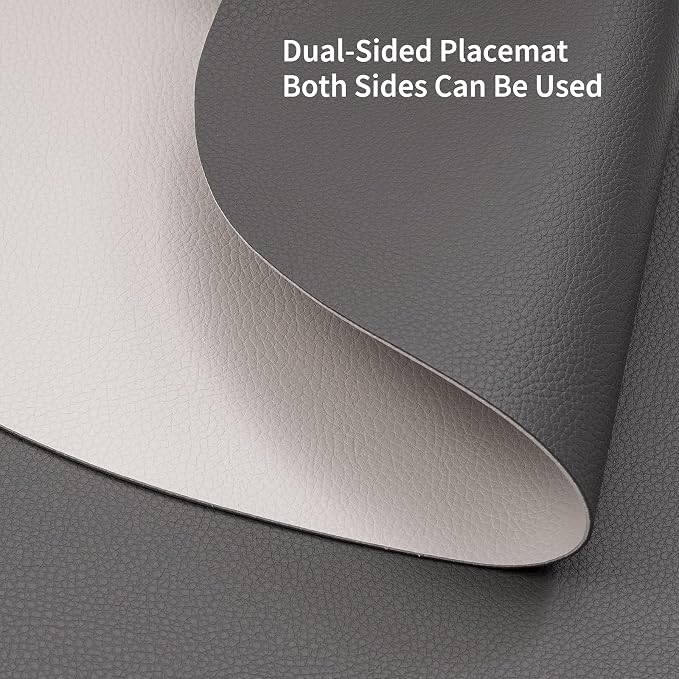 Myir JUN Placemats, Dual-Sided Placemats Waterproof Faux Leather Placemats Set - Image 4