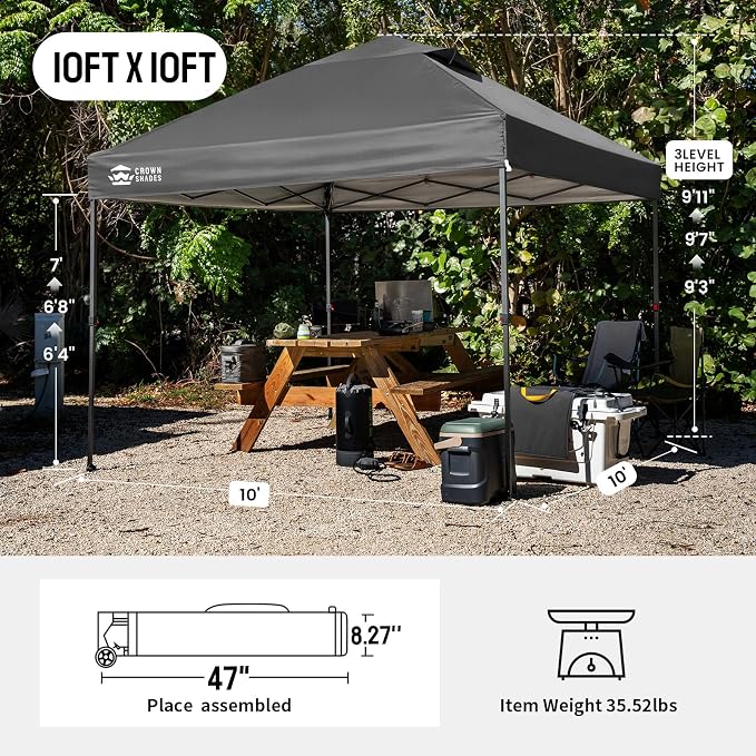 CROWN SHADES 10x10 Pop Up Canopy Tent - Image 2