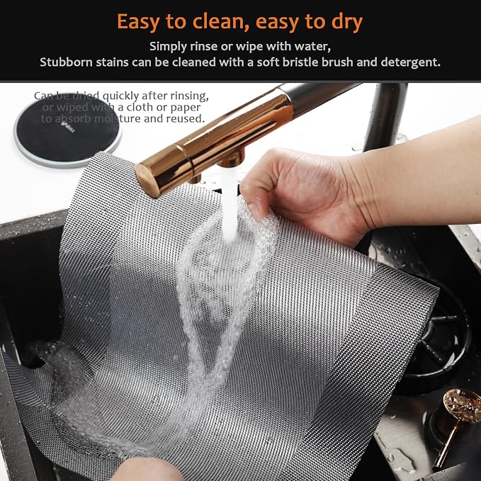 Placemats Set of 8 Washable&Wipeable Silver Place mats - Image 5