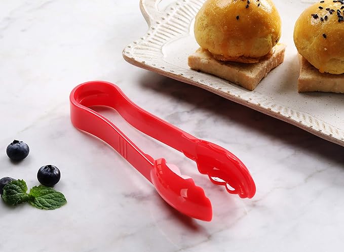 Serving Tongs, Set of 12, Red Food-Safe Polycarbonate