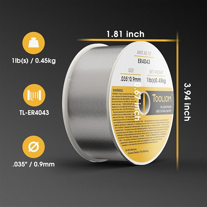 TOOLIOM ER4043 - .035" Welding Wire MIG Aluminum 0.9 mm Welding Wire - 1lb Spool - Image 3