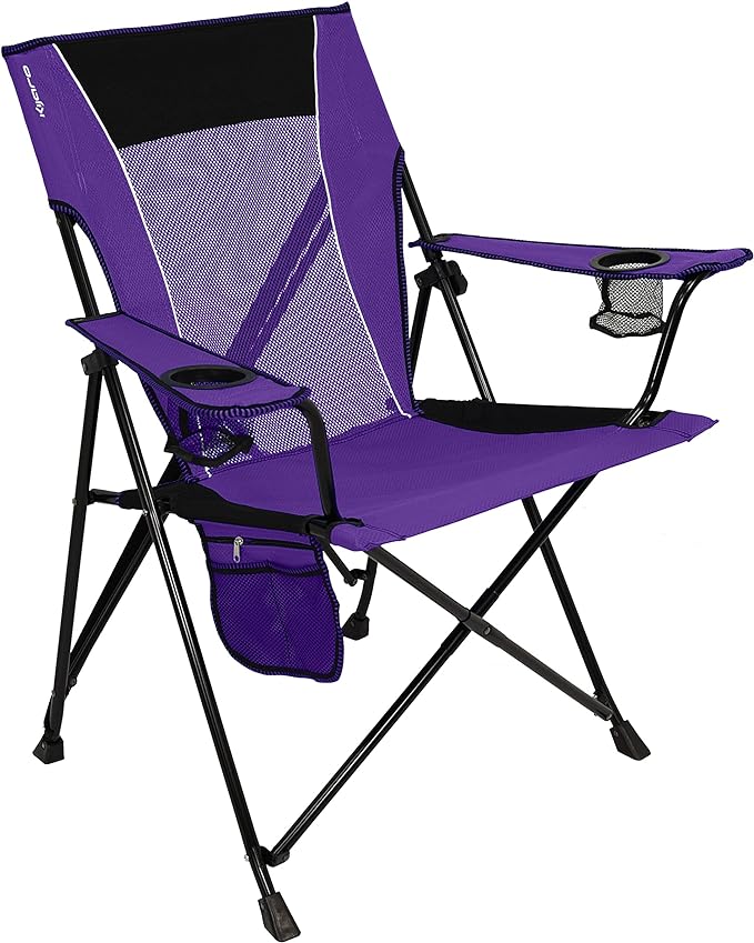 Camping Chairs with Dual Lock, Diamond Ripstop Polyester, Purple