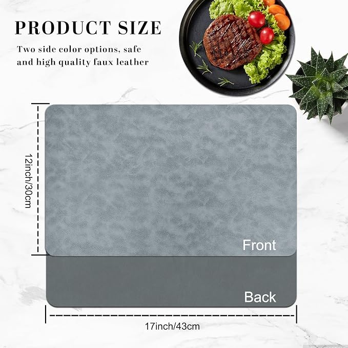 BLESWIN Faux Leather Placemats, PU Dining Table, Waterproof and Oil Resistant - Image 5