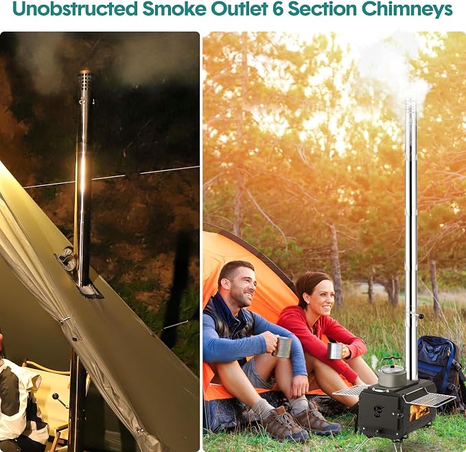 Wood Burning Stove, Hot Tent Stove, Folding Portable Wood Stove - Image 3