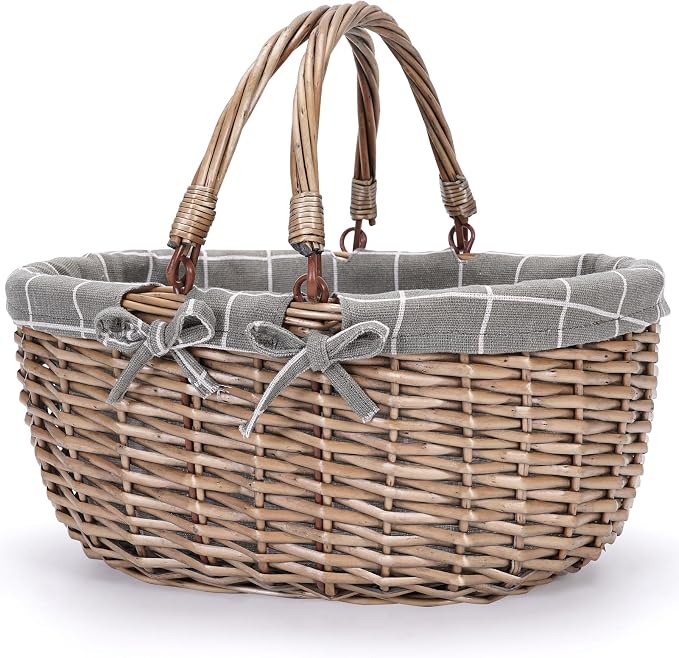G GOOD GAIN Oval Picnic Basket by GGOODGAIN