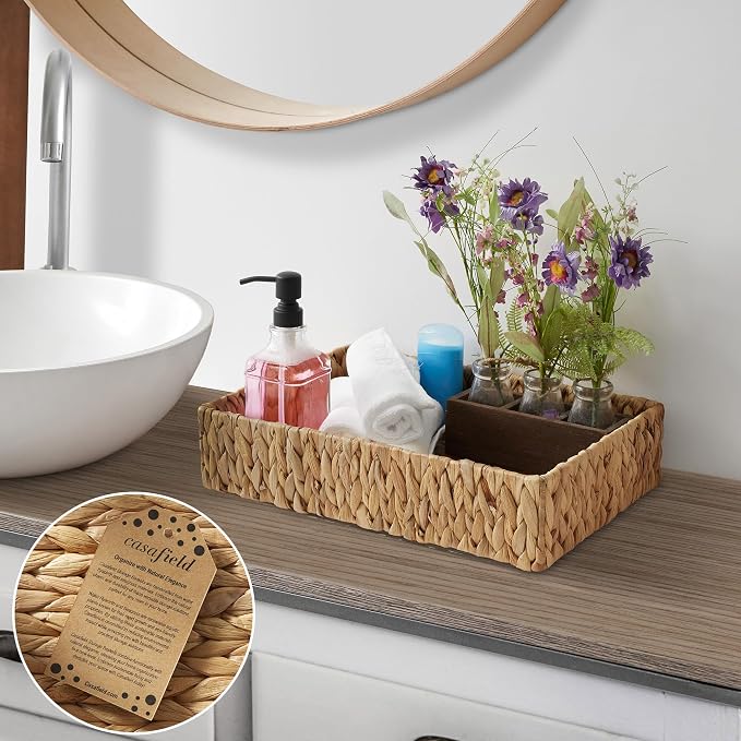 Casafield Set of 2 Bathroom Storage Baskets, Natural - Image 2