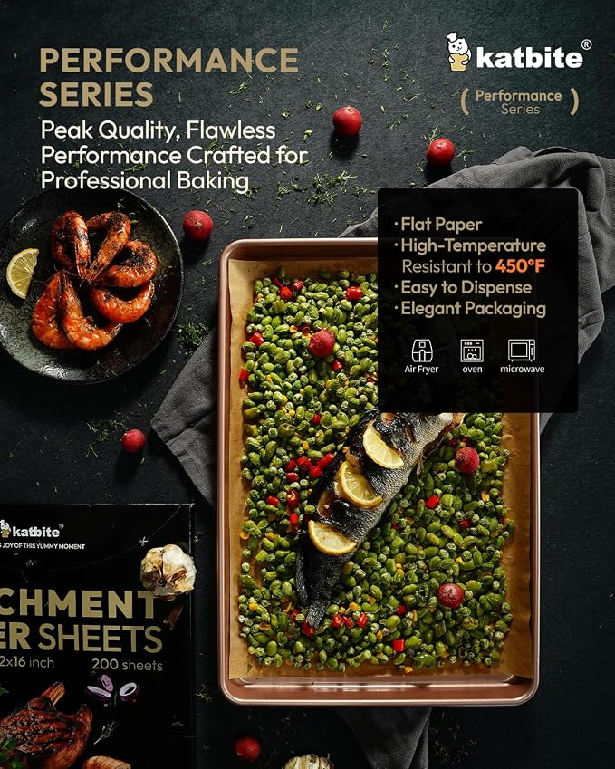 Katbite 200 Pcs Parchment Paper Sheets, 12x16IN Ultra-strong Unbleached Baking - Image 6