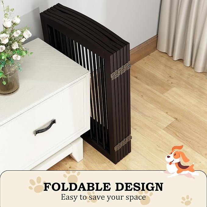 Freestanding Pet Gate with Door, Tall Dog Gate - Image 4