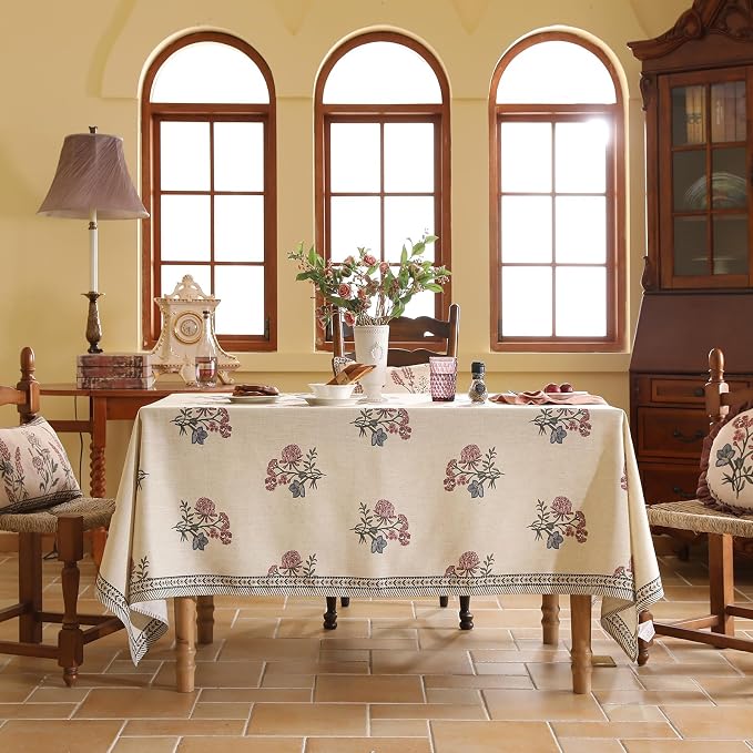 ISAENNE Designer Linen Light Beige Table Cloth - Image 8