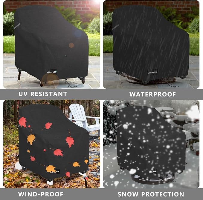 Patio Chair Covers, 600D Waterproof Heavy Duty Outdoor Lawn Patio Furniture - Image 9