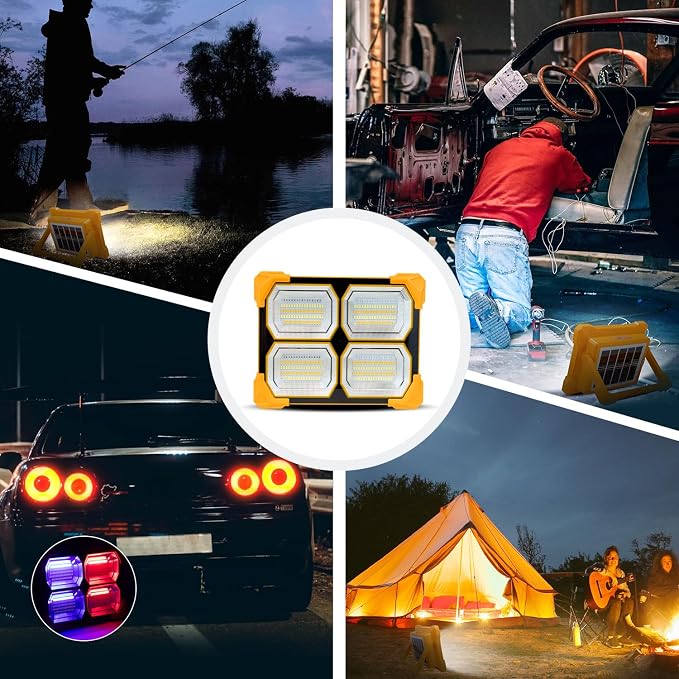 Portable LED Work Solar Light - 300W LED Rechargeable Work Light 22000mAh Solar - Image 7