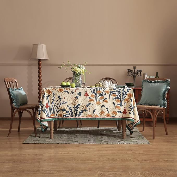 French Vintage Rectangular Tablecloth, Linen Tablecloth - Image 8