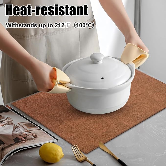 Homaxy Faux Leather Heat Resistant Placemats - Image 2