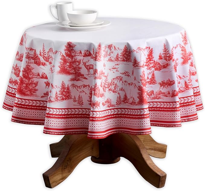 Maison d' Hermine Table Cloth Round Table 100% Cotton 63 Inches Fall Tablecloth by MaisondHermine