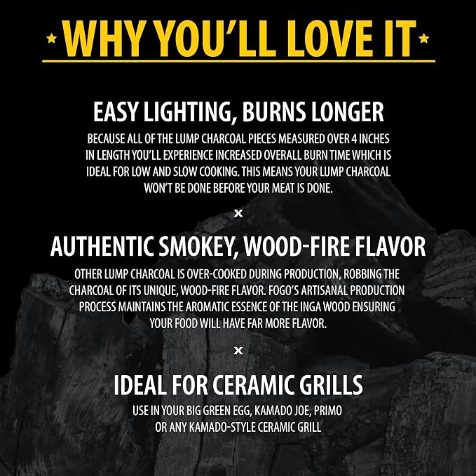 FOGO Super Premium Hardwood Lump Charcoal 35 Pound Bag, Fogostarters Natural - Image 11