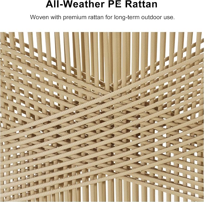 PURPLE LEAF Outdoor Patio Dining Set All-Weather PE Rattan Furniture Set - Image 3