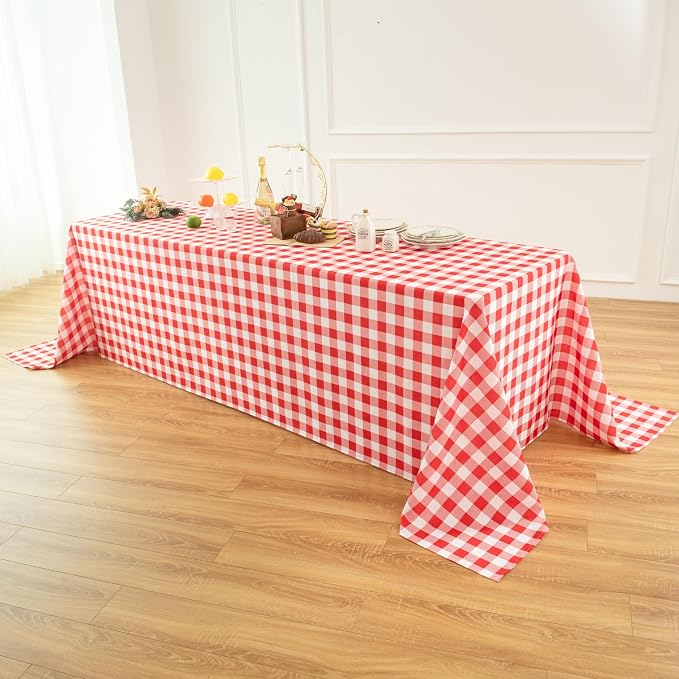 Classic Gingham Buffalo Tablecloth Fabric by Essifunia