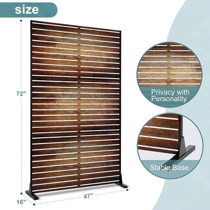 Metal Privacy Screen Outdoor Freestanding Privacy Wall Panels and Decorative - Image 2