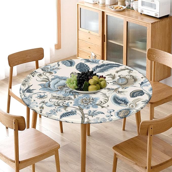 Vintage Floral Round Fitted Tablecloth - Image 9
