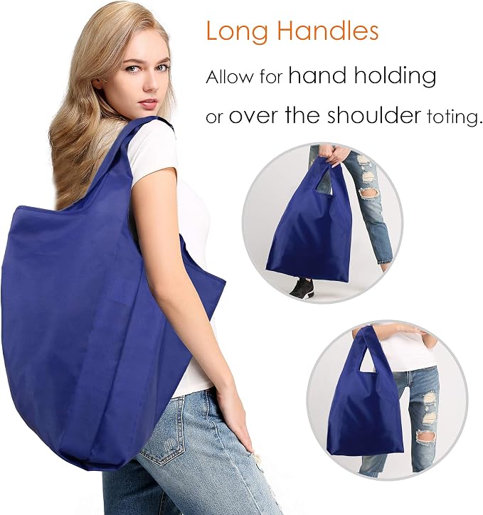 BeeGreen Navy Blue Reusable Grocery Bags Wholesale Reusable Kitchen Bags Bulk - Image 3