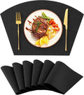 Homaxy Round Table Placemats Set of 6, Washable Wedge Shaped Faux Leather Table by Homaxy