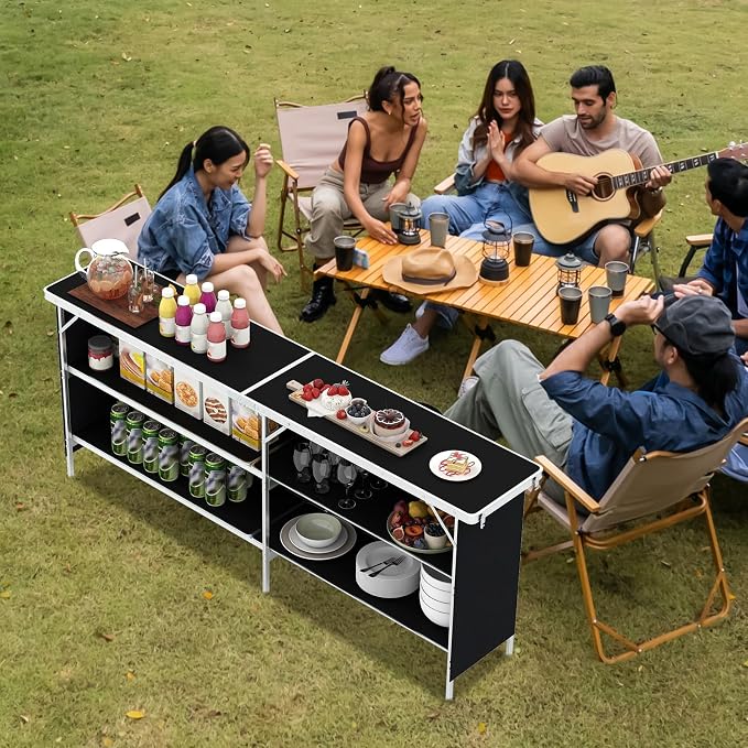 Giantex 81" Extra Long Portable Bar Table - Image 4