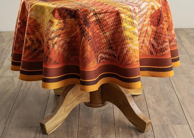 Maison d' Hermine Table Cloth Round Table 100% Cotton 69 Inches Fall Tablecloth - Image 7