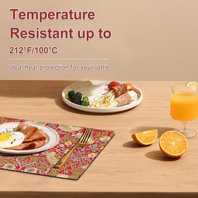 Strawberry Thief Red Placemats - Image 2
