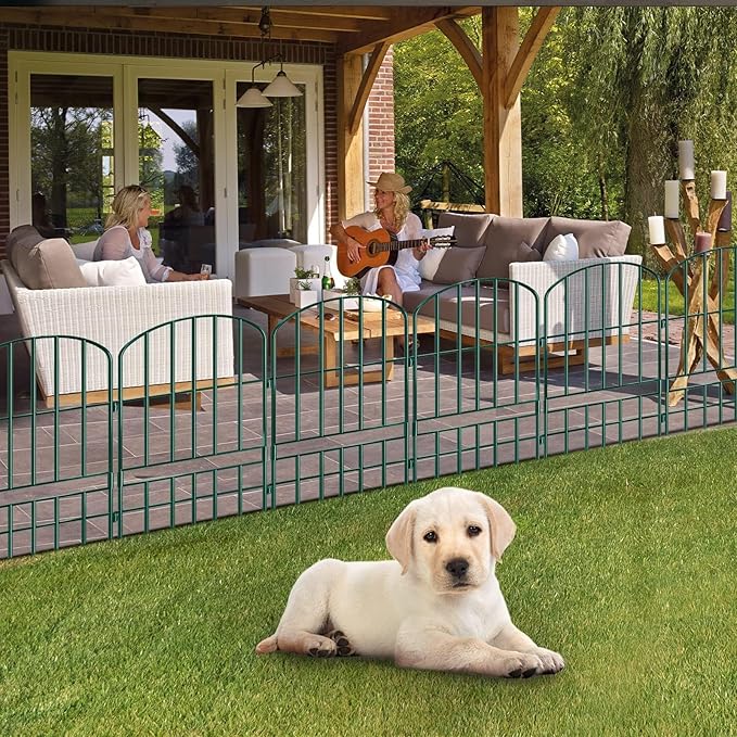 Adavin Animal Barrier Garden Fence, 10 Pack Green 12''L x 25" H no dig Fence - Image 4