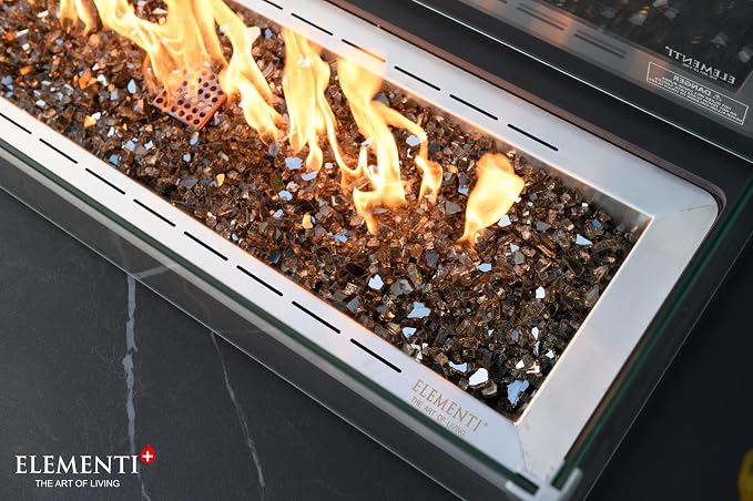 Elementi+ | Valencia Gas Fire Pit | Cast Concrete Body & Marble Porcelain Top | - Image 9