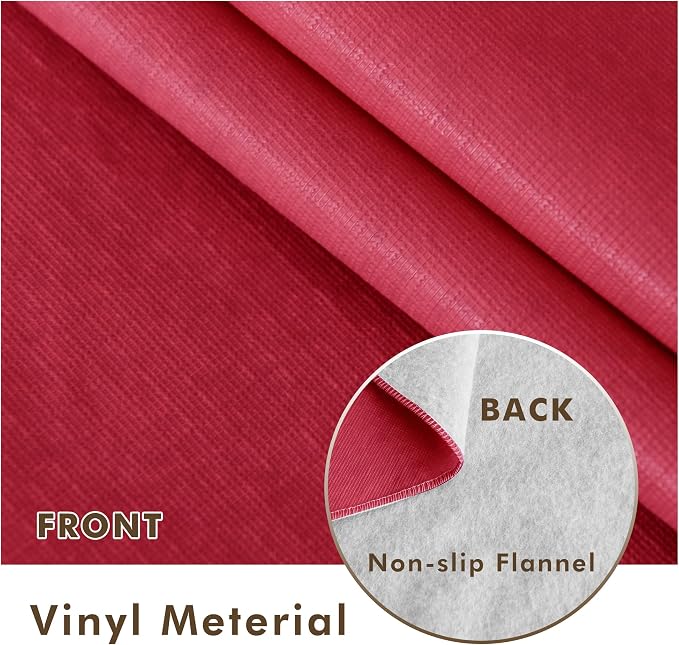 Nasitos 2 Pack Christmas Table Cloth Rectangle 60x102 Inch-Vinyl Red Tablecloth - Image 6
