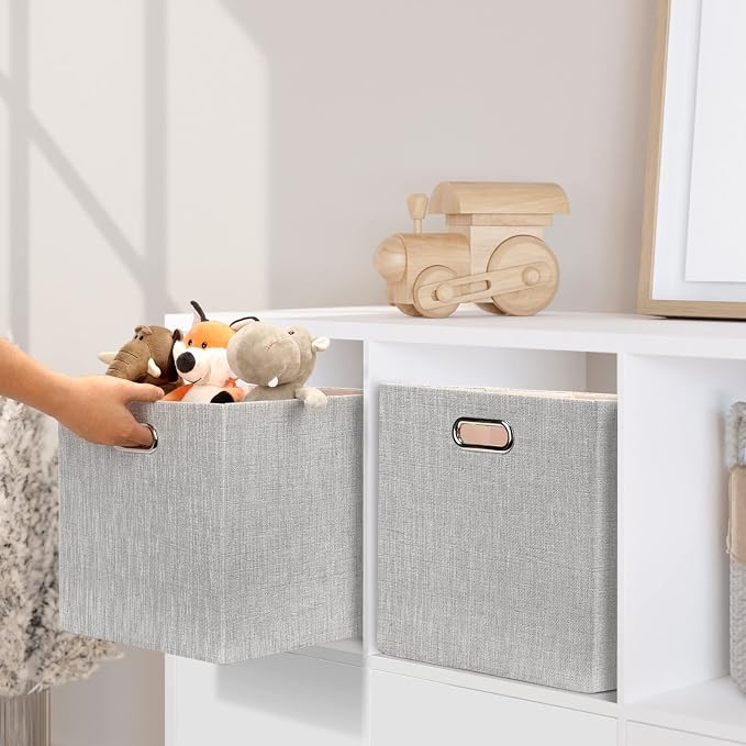 Posprica 13x15x13in Collapsible Storage Bins, Fabric Foldable Cube Storage Boxes - Image 4
