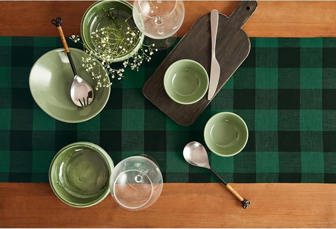 Solino Home Linen Checkered Table Runner 60 Inches - Image 3