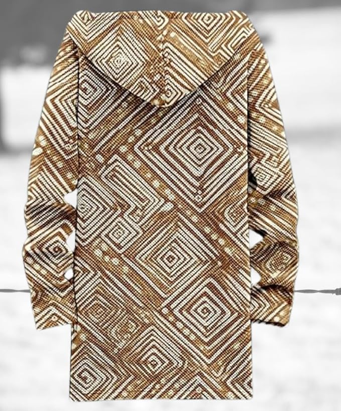 Men's Hooded Sweater Coat Knit Fleece Lined Long Cardigan Jacket - Image 2