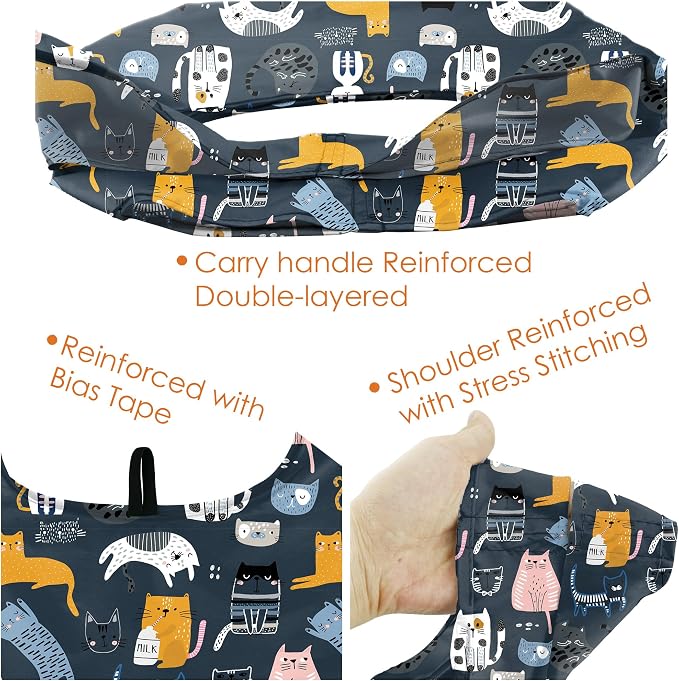 BeeGreen 6 Pack Cats Reusable Grocery Bags Gifts - Image 4