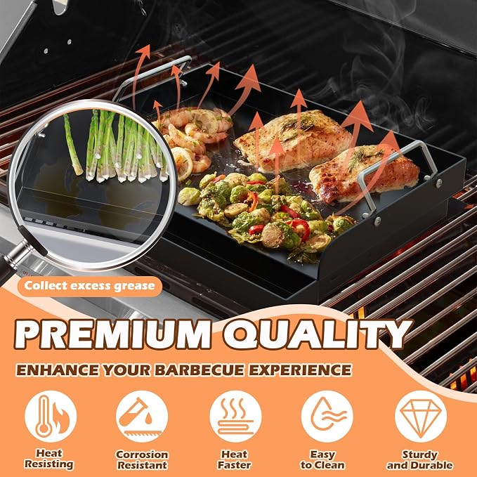 Flat Top Griddle Insert for Outdoor Gas Grill, Universal Cast Iron Griddle for - Image 5