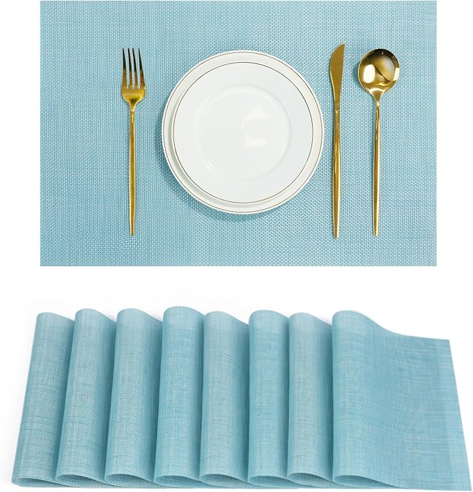 Placemats Set of 8，Non-Slip PVC Weave Table Mats Easy to Clean，Heat Resistant by flohar