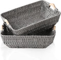 FairyHaus Wicker Baksets 2Pack 15x10x5, Recyclable & Renewable Paper Rope by FairyHaus