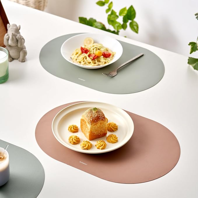 Clay Pink Oval Silicone Placemats Set of 4 - Image 11
