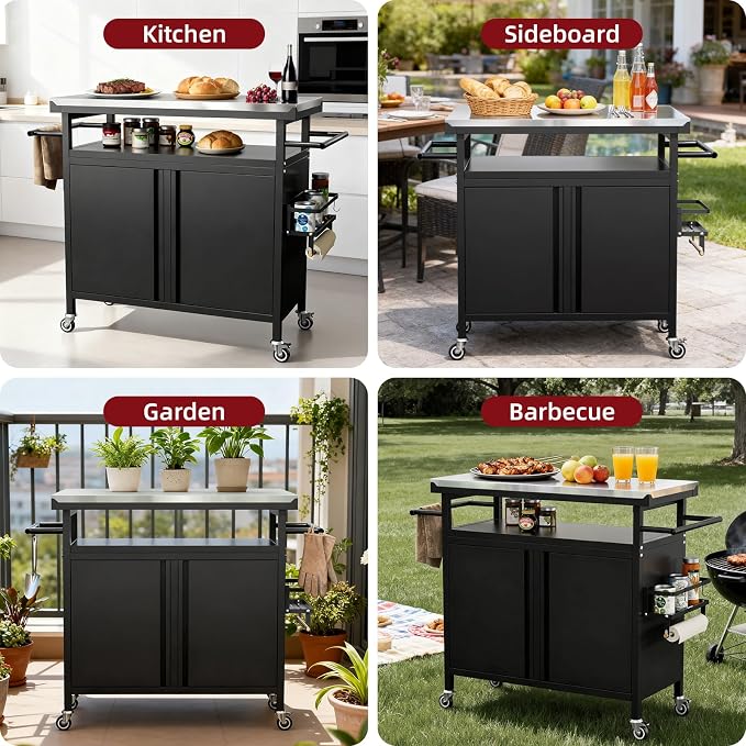 Outdoor Grill Cart Bar Cart - Image 7