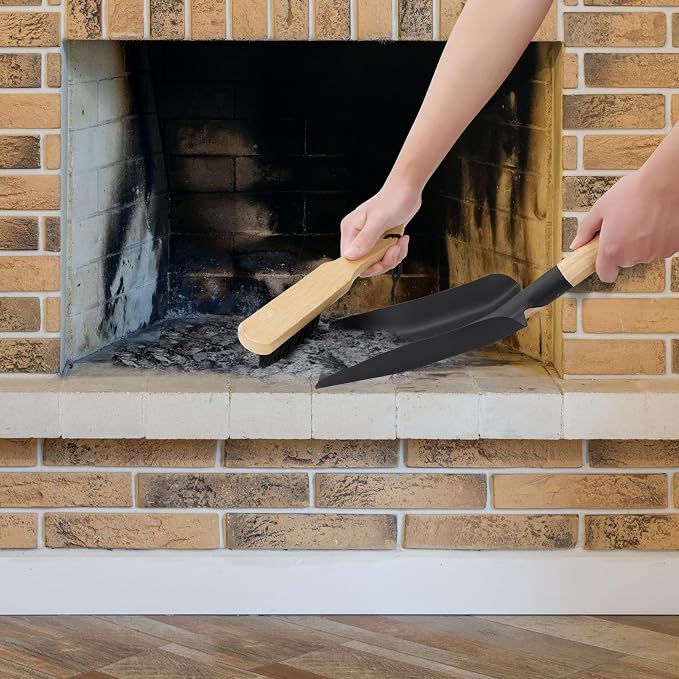 Fireplace Shovel & Brush Set, Large Ash Shovel and Hearth Brush - Image 5
