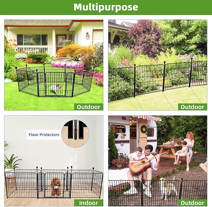 ADAVIN Garden Fencing 24 Inch High, Low Threshold Gate, 8 Panels Total 19.7 Ft - Image 5