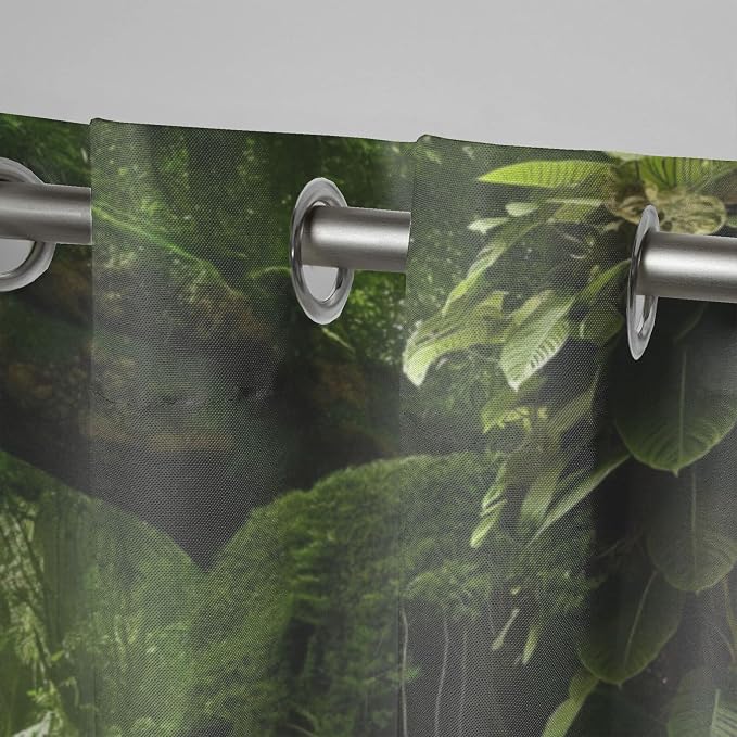Nature Theme Waterproof Indoor/Outdoor Curtains, Forest Pattern, UV and Fade - Image 4