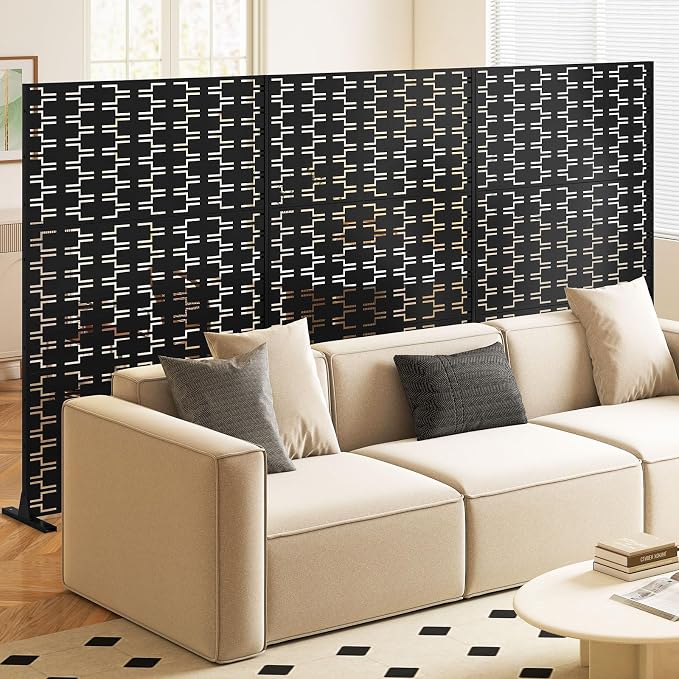 Giantex 2 Panels Metal Privacy Screen, Wall Divider - Image 3