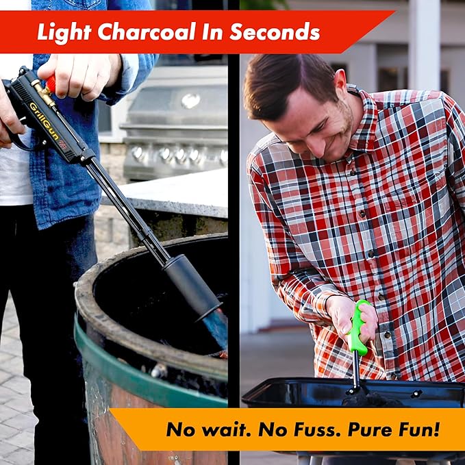 Grillblazer GrillGun Handheld Propane Charcoal Torch – 400, 000+ BTU Flame Torch - Image 3