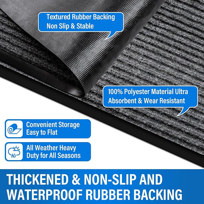 3' X 4' Durable Front Door Mat Indoor Outdoor Entrance, Commercial Door Floor - Image 2