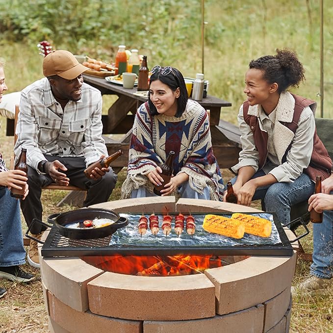 VEVOR X-Marks Fire Pit Grill Grate, Rectangle Cooking Grate, Heavy Duty Steel - Image 8