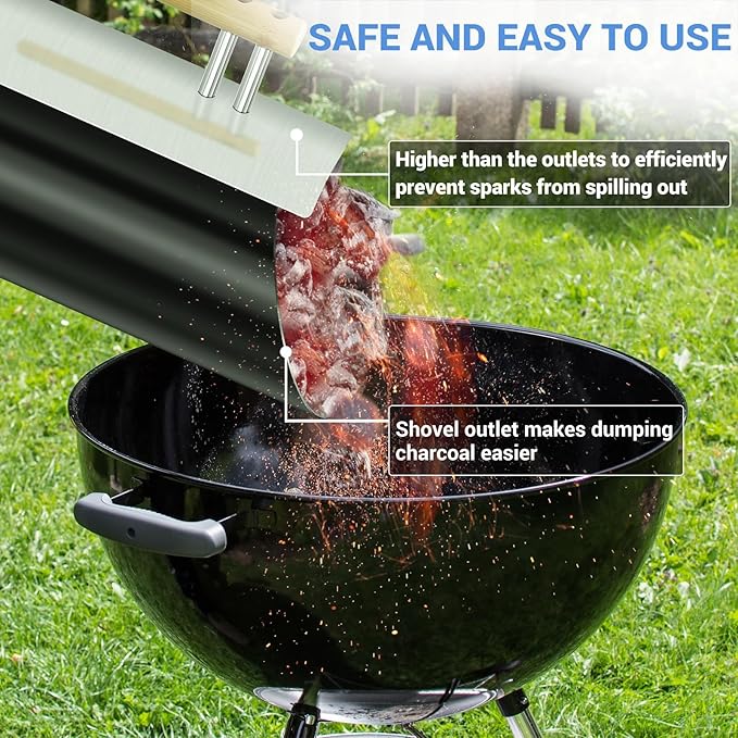 Charcoal Chimney Starter Double Enameled Chimney Starter Charcoal Chimney - Image 5